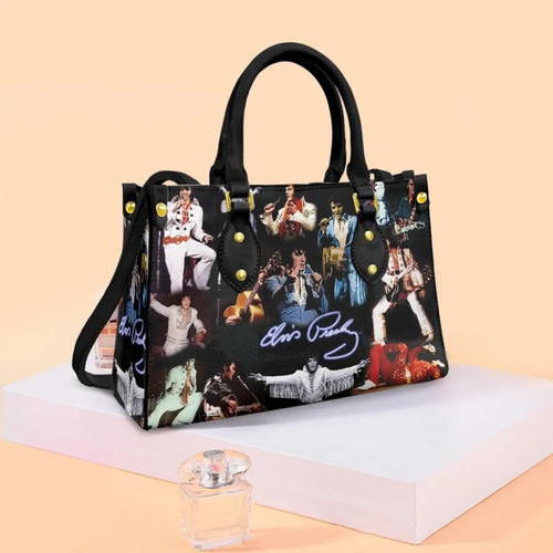Elvis presley leather handbag - leather,
