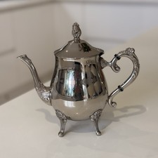Silver Plate Hot Water Pot, Tea/Coffee Pot With Intricate Flower Detail