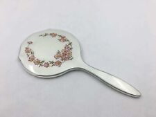 Vintage Birmingham 1964 Sterling Silver Enamel Hand Mirror by Elkington