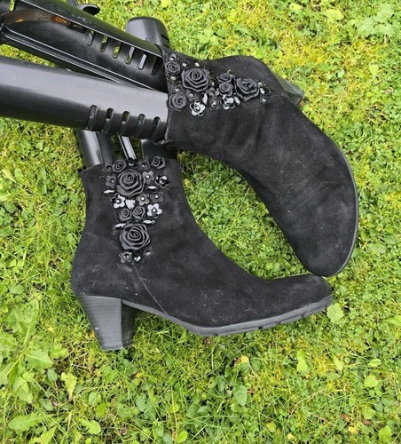 Gabor black suede leather - gabor,
