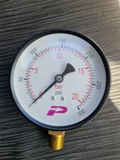 Parkair Pressure gauge 4" diameter, 0-20 bar / 0-300 psi 3/8"