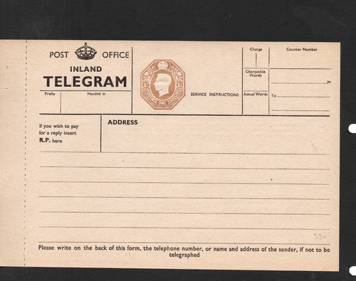 Telegraph 1944 brown - 1s,