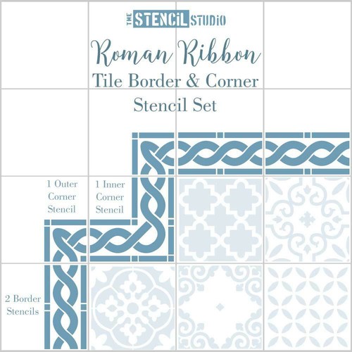 Roman ribbon tile border - ribbon,