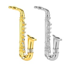 Novelty Pin Saxophone Crystal