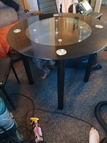 Round glass dining table - round,