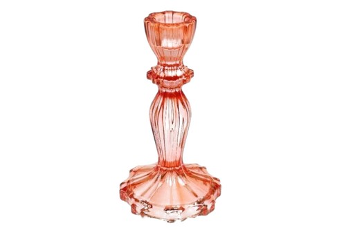 Orange glass candlestick - orange,