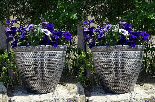 Round plastic garden plant - plastic,