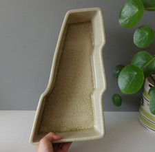 Vintage Ikebana Tray Planter Stand Pot Asymmetric Japanese Crackle Glaze