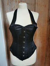 Steel Boned Tight Lacing halterneck Satin  Corset size 24inch waist 