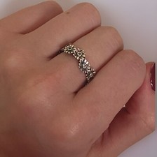 DISCONTINUED DAISY FLOWER Authentic PANDORA Silver CROWN Ring size 52