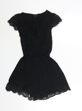 Topshop Womens Black Viscose