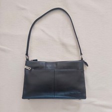 Marta Ponti black leather shoulder bag Pockets Medium size Bottom studs VGC