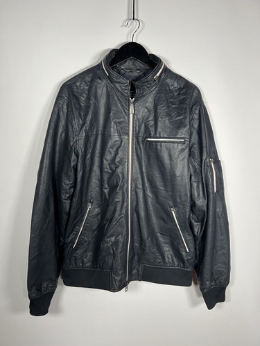 Armani leather bomber jacket - leather,