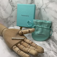 Tiffany and Co. Tie Clip, 925 Sterling Silver. Diamond Point Series. Box/Pouch.