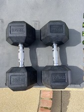 NEW OTHER 2 x 22.5kg Rubber Hex Dumbbells