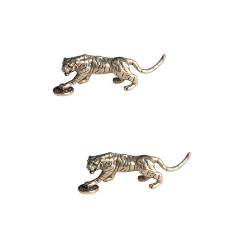 Golden brass tiger decor small - brass,