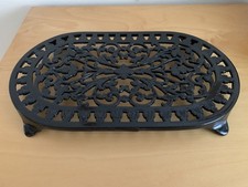 Cast Iron Black Oval Trivet 35cm x 20cm