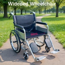 50cm Wide Lightweight Folding Wheelchair Self Propelled Transit Attendant Brake
