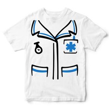 Kids Nurse Costume T Shirt Funny Halloween Fancy Dress Outfit Gift Idea Doctor