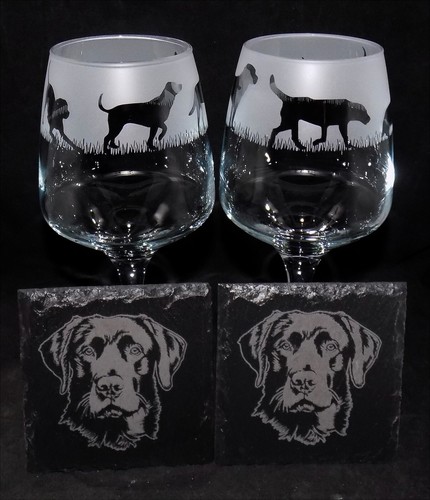 New labrador gift set wine - new,