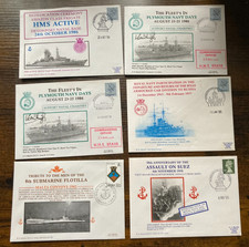 Six Royal Navy Ships official RNCC covers 2 signed by CO HMS Brave