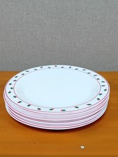 9 Vintage 1980s Arcopal Pyrex Dinner Plates Red Green Square Pattern