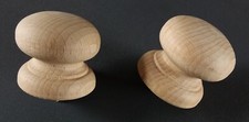 Quality Beech Wooden Door Knobs / Handles X 2 for DRAWERS CABINET WARDROBE 45MM