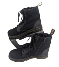 Dr. Martens Boots Combs Canvas Black Lace Up Combat Youth Kids UK 4