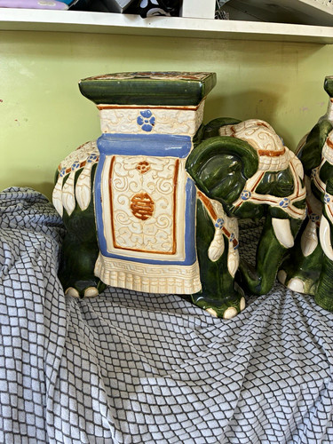 Large vintage ceramic elephant - ceramic,