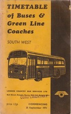 LONDON COUNTRY BUS TIMETABLE BOOK SOUTH WEST SEP 1971 WITH ROUTE MAP