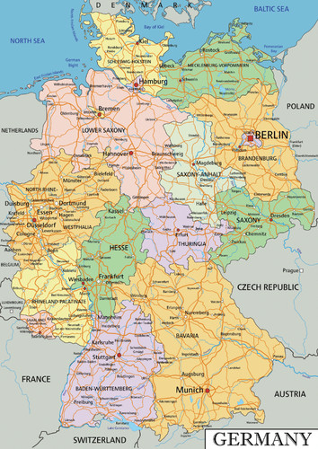 Map germany german - of,