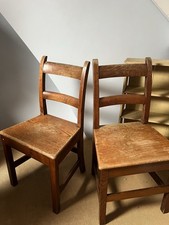 Beautiful Georgian Elm & Oak Country Farmhouse Chairs Antique Rustic