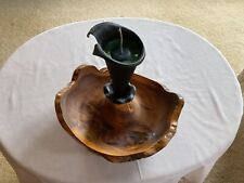 Unused Freestanding Carved Driftwood Candle Stand Bowl Table Centrepiece