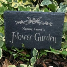 Personalised Flower Garden Slate Marker SLMR-8
