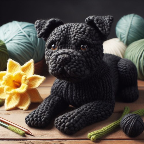 Luxury black staffy staffie - black,