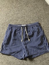 Blue striped Havacoa swimming shorts - M - freepost