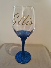 personalised glitter wine glass