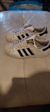 Adidas Superstar Mens Originals Shoes Trainers UK Size 7 WHITE - BLACK