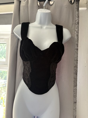Black velvet corset thick - black,