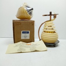 Scott & Co. Beeswax Rope Candle Holder & 2 Candles! Copper/Metal - New Old Stock