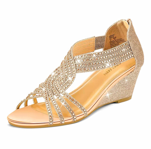 Womens gold glitter rhinestone - gold,