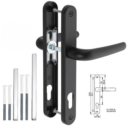 Upvc door handle 92pz sprung - upvc,