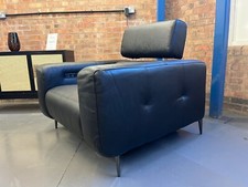 Ezra Black Leather Power Reclining Arm Chair - Ex Fabb Furniture