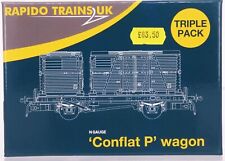 Rapido  921017 - BR Conflat P - BR Bauxite Containers [NEW - Triple]