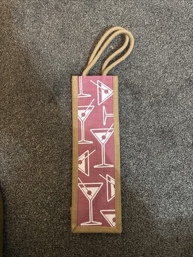 Hessian bottle bag pink - hessian,