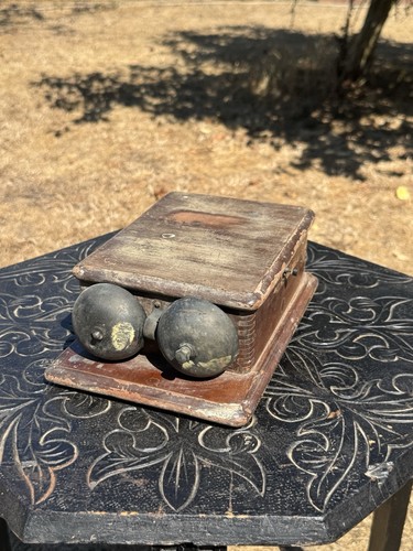 Antique telephone ringer box - telephone,