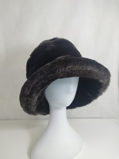 Womens Jacques Vert Brown Faux Fur Hat Elegant Vintage Stylish Wedding Party