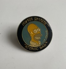 1990 The Simpsons Homer Atomic Dad Enamel Vintage Collectable Fun Pin Badge Rare
