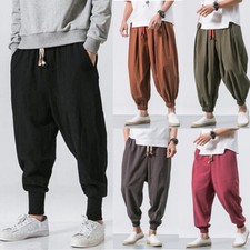 Men Harem Pants Baggy Wide Leg