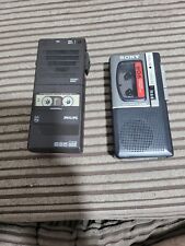 Vintage Phillips pocket memo voice recorder (285 mini) with tape and sony m 750v